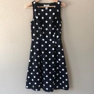 White House Black Market Black and White Polka Dot Dress Size 2